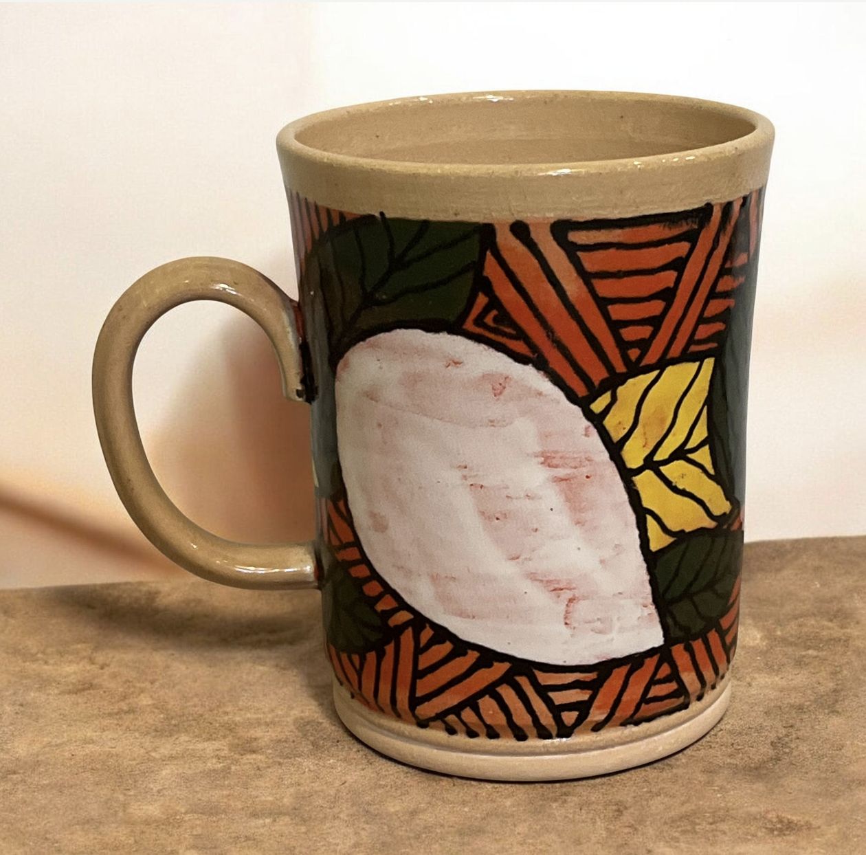 Okechukwu Extra Large Mug Leaves Pattern 61