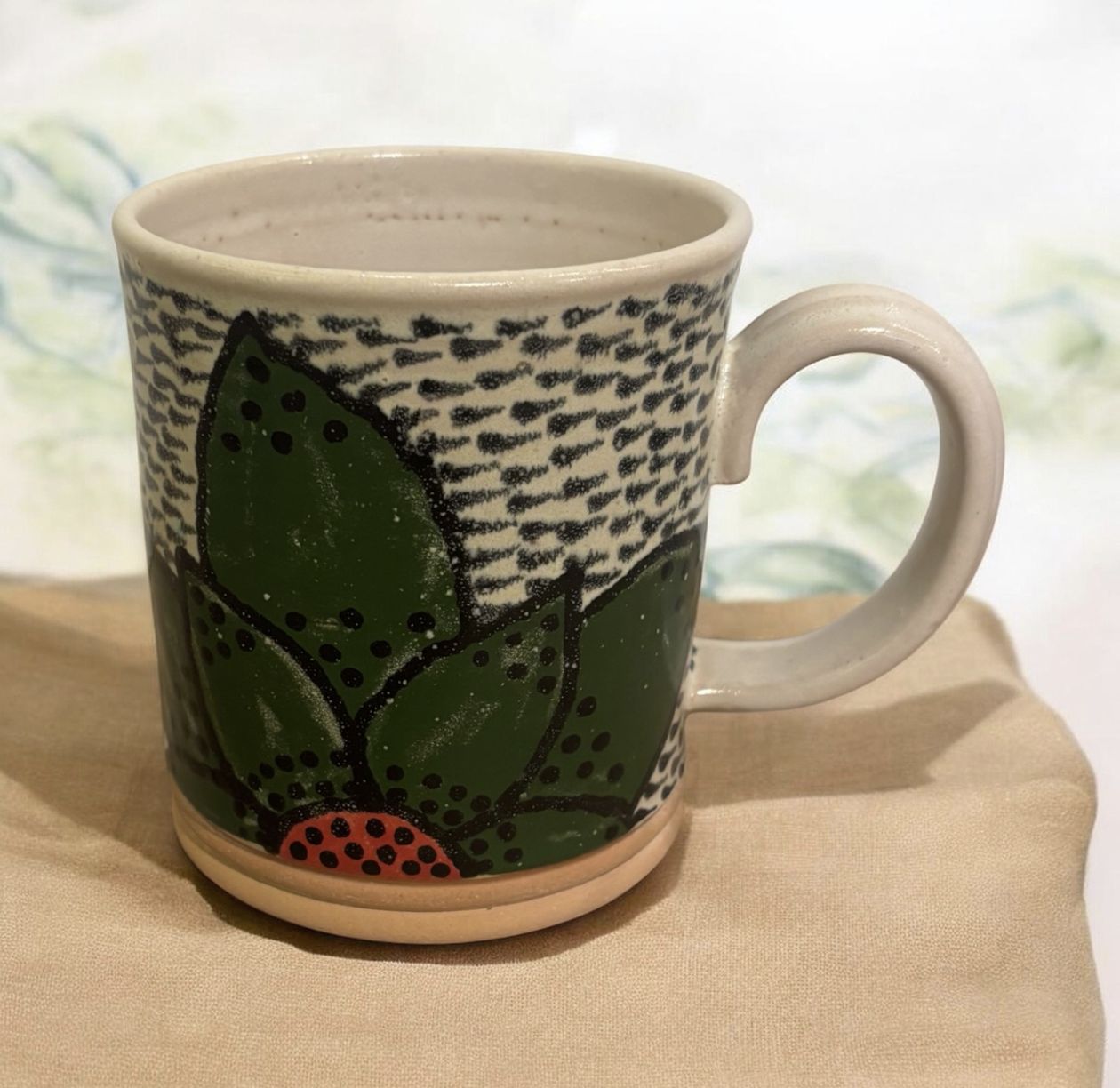 Okechukwu Extra Large Mug Leaves Pattern 27