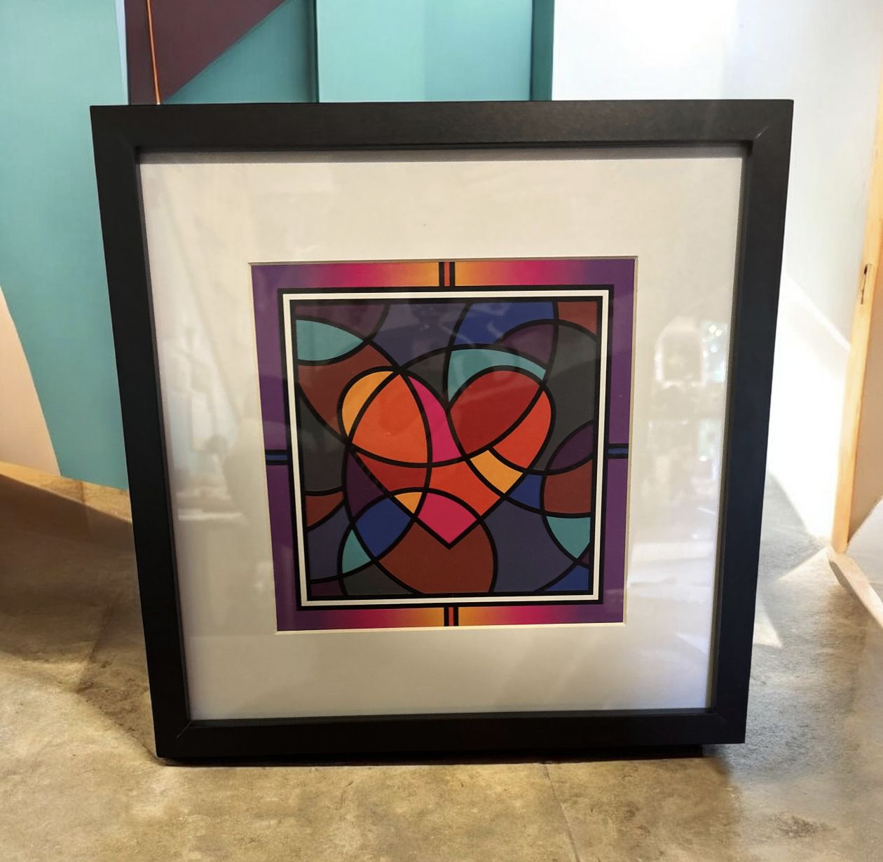 Metimothy Stained Glass Heart Frame Large