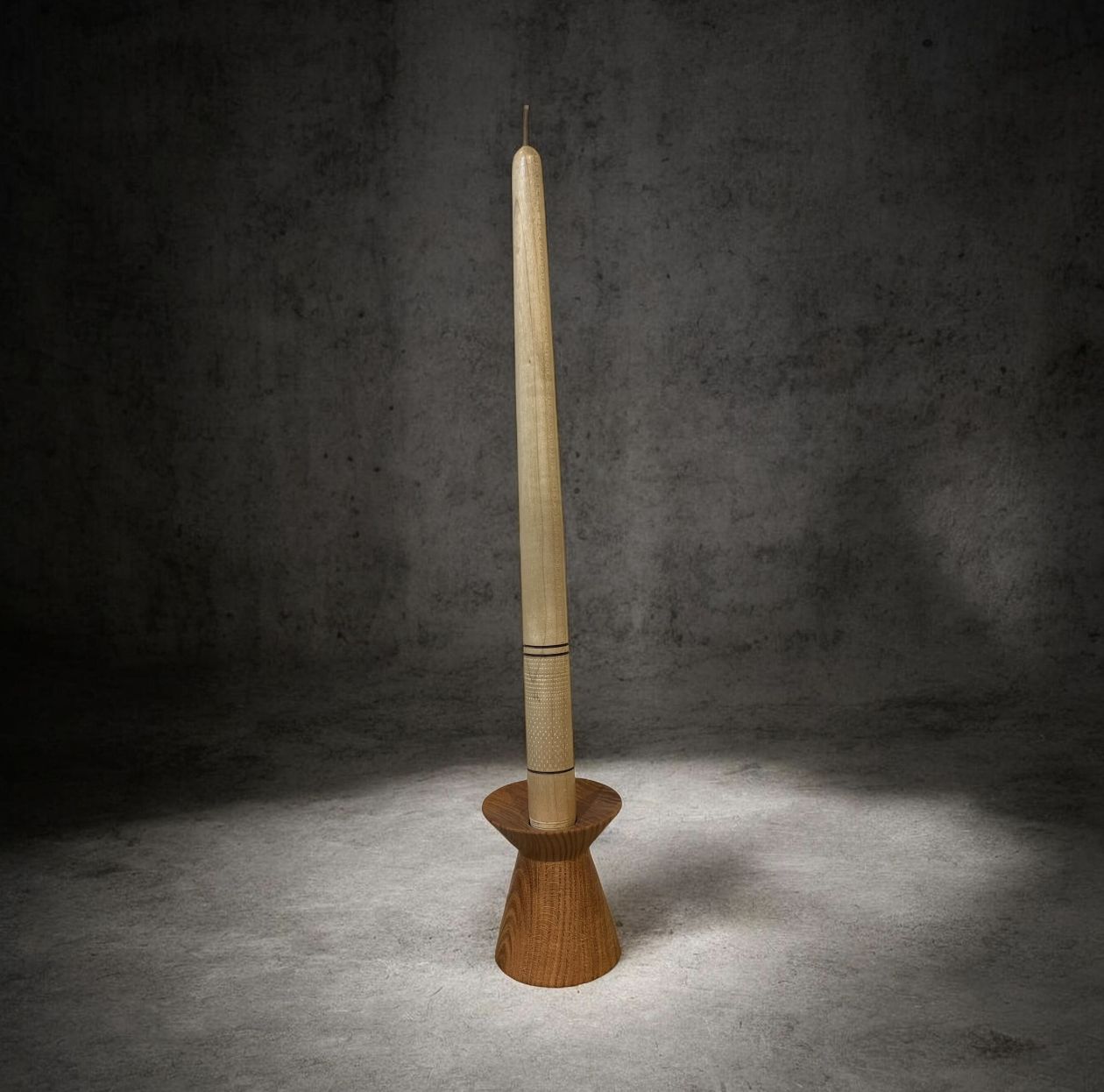 Russell 3 " Candle Holder 12" Wooden Candle