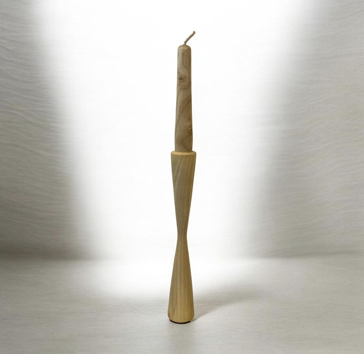 Russel 9 " Candle Holder 5 "  Wooden Candle