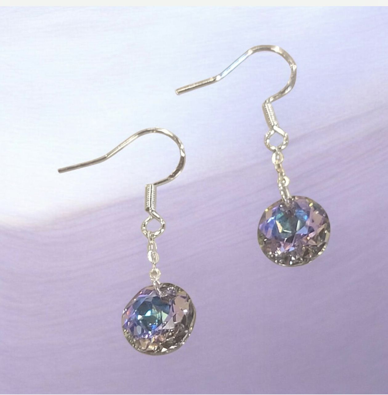 Christina-Ann Earrings Rivoli Round Crystal Indigo