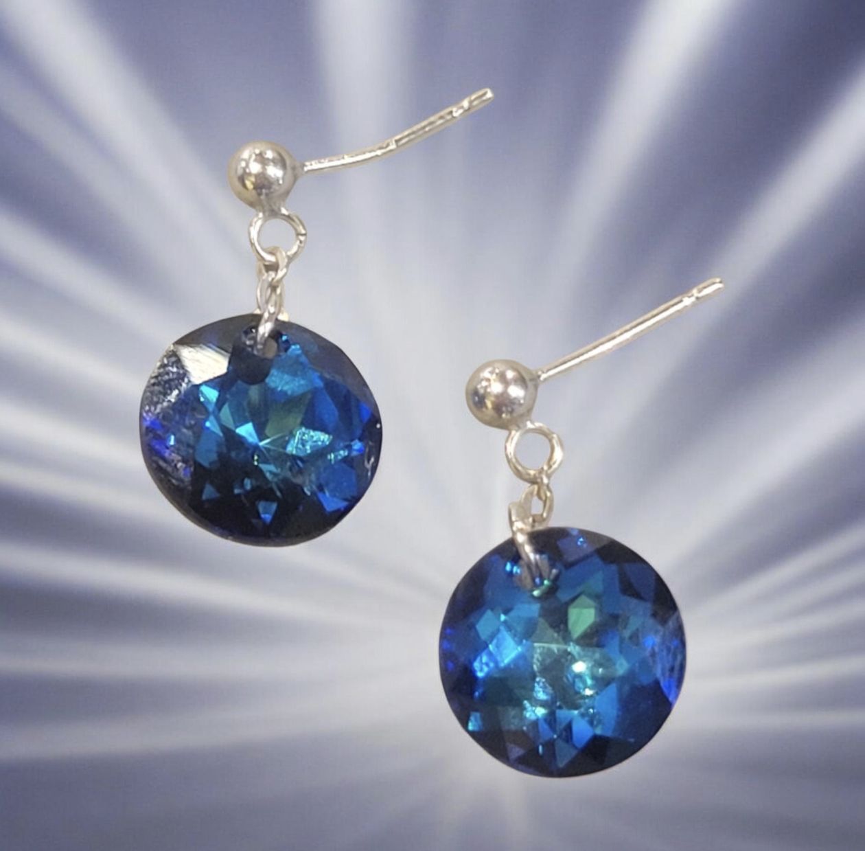 Christina-Ann Earrings Rivoli Round Crystal Post