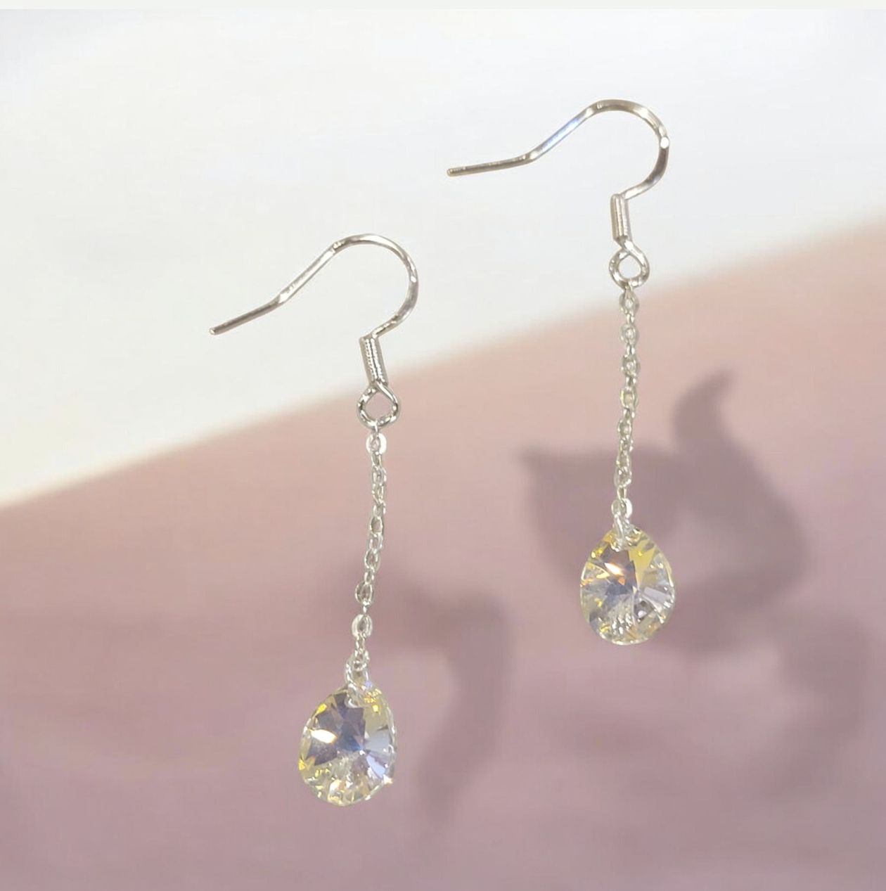 Christina-Ann Drop Crystal Long  White 2