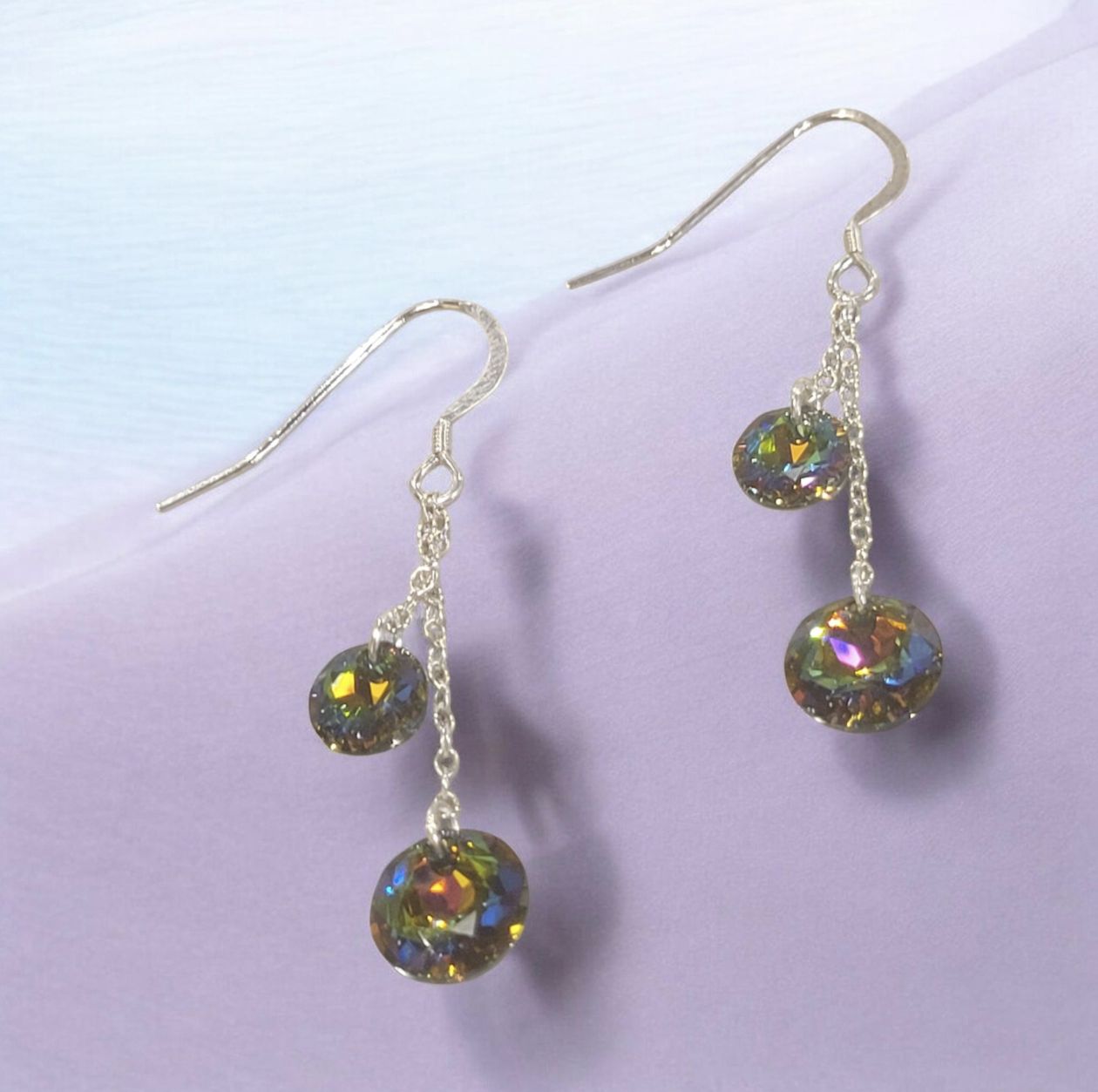 Christina-Ann Double Rivoli Round Crystal Multicolored