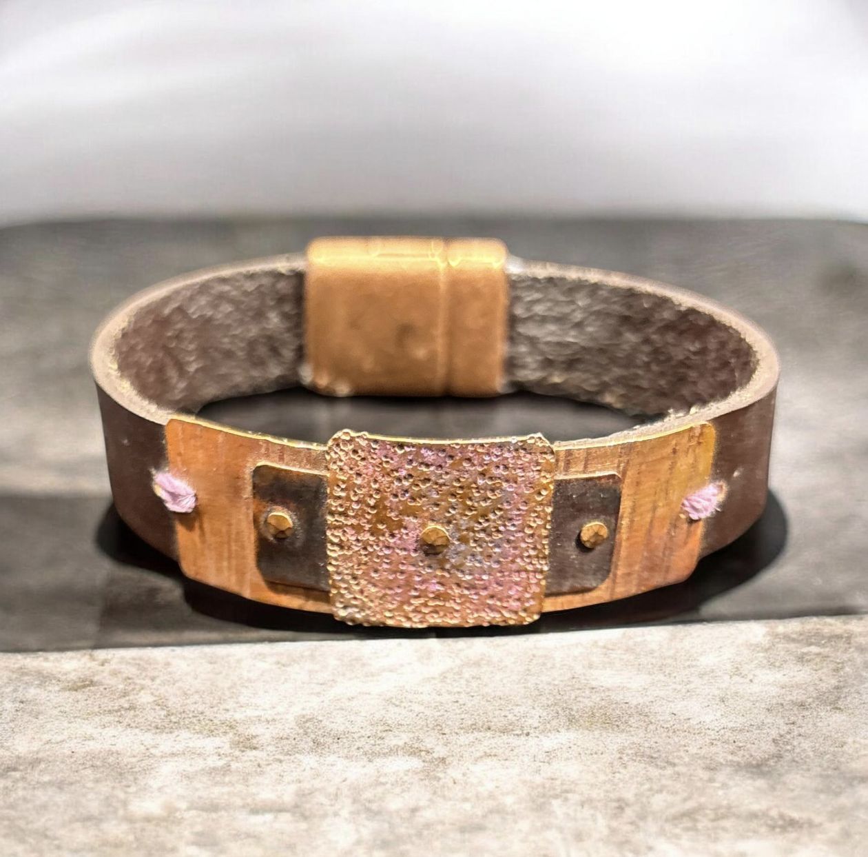 Page Bracelet - "Purple Patina Square"