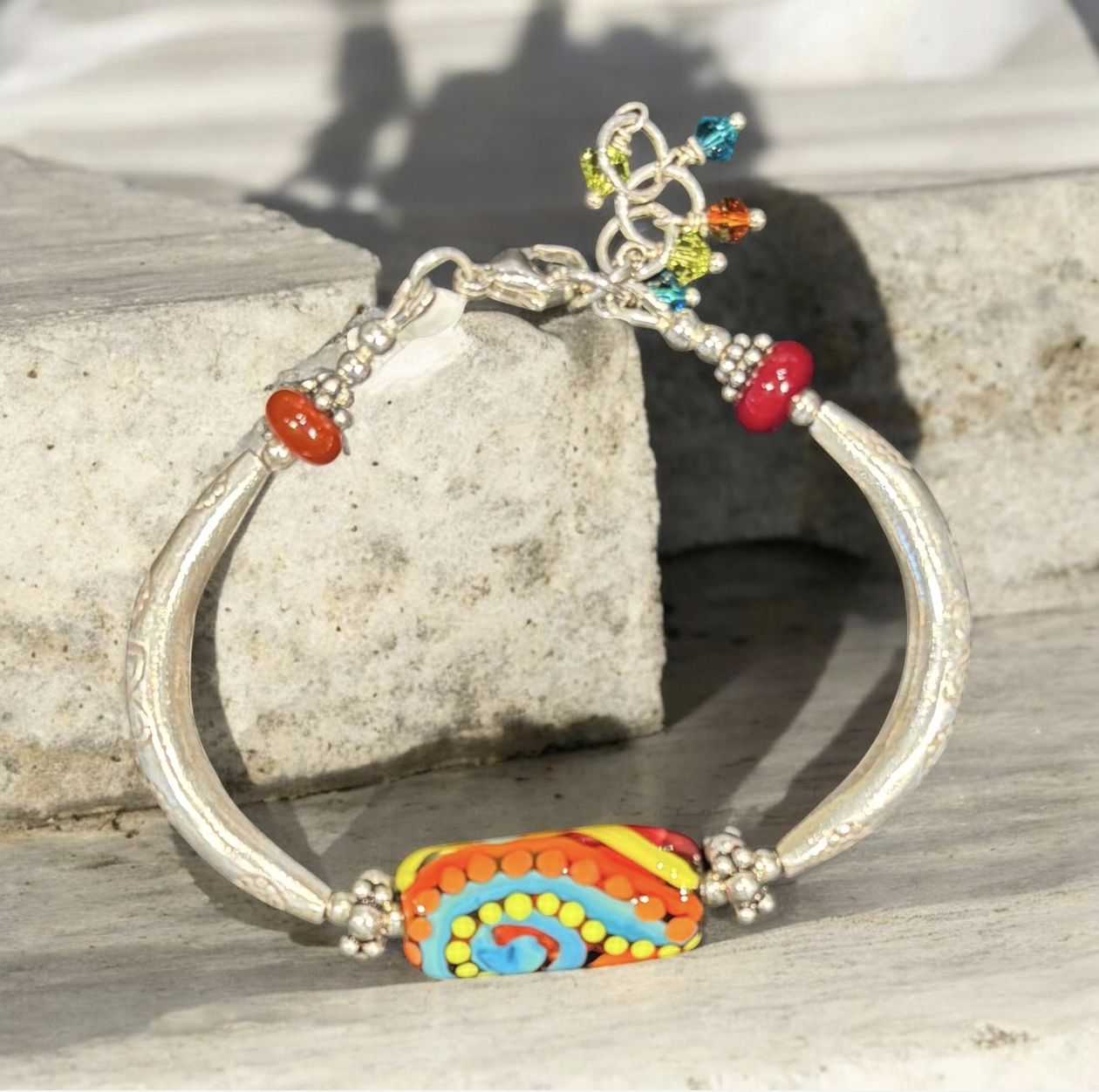 Page Bracelet - "Tentacle" Lampwork Glass