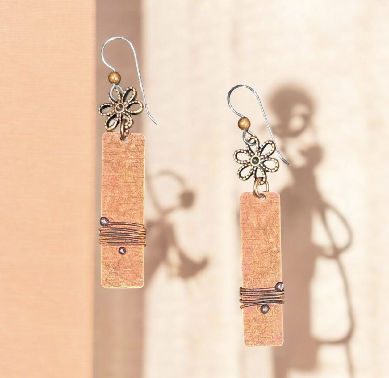 Page Earrings - Red Flower