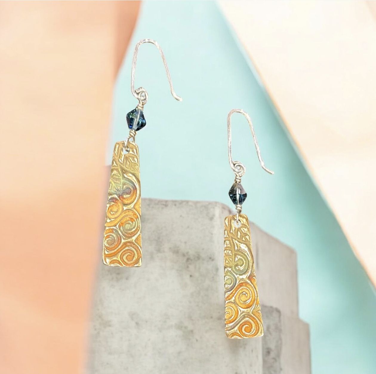 Page Earrings - Mossy Swirl