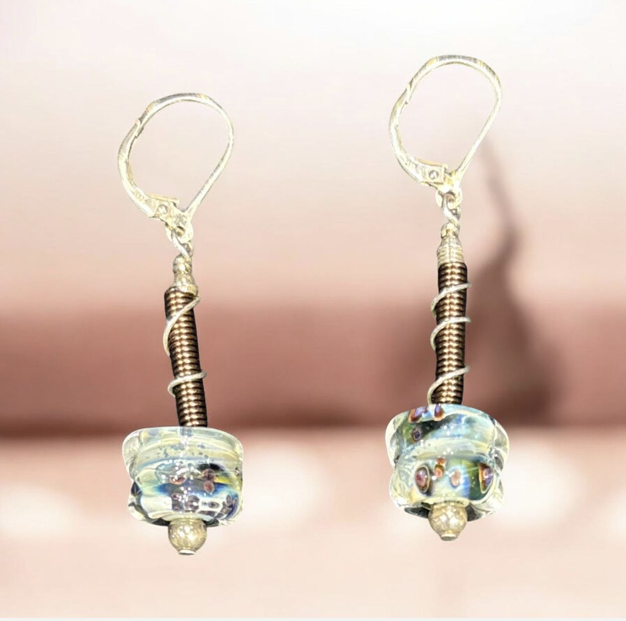 Page Earrings - Coils and Glass