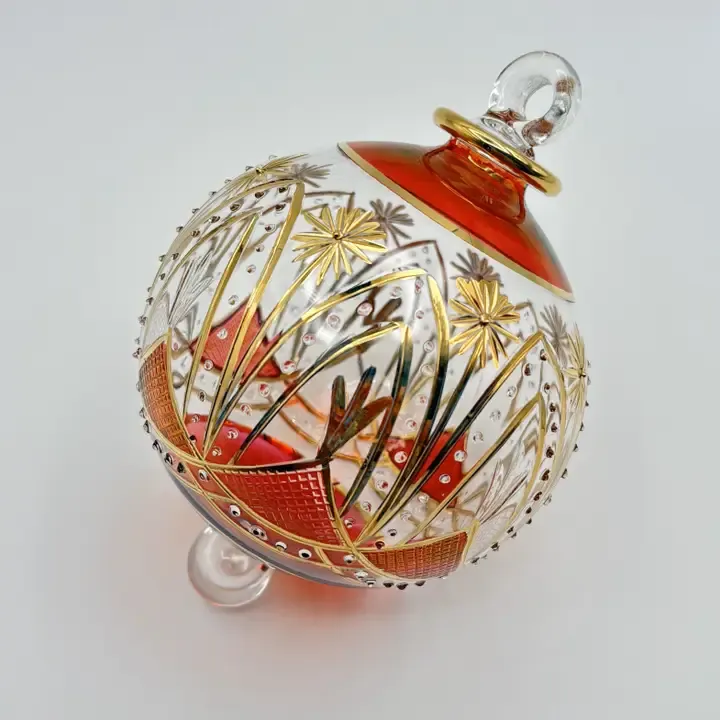 Dandrah Ornament Celestial Flowers Red