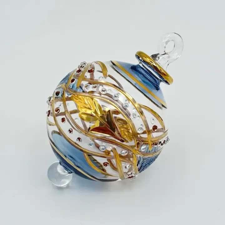 Dandarah Ornament Hand Blown Lt Blue Garland