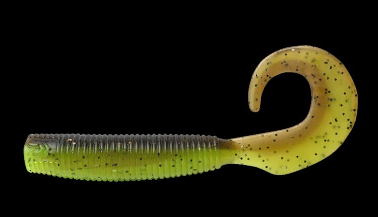 Bait Junkie 4 inch Grub, Colour: GP Chartreuse UV