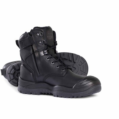 Safety Black High Leg Zipside Boot  w Scuff Cap 561020 - Black