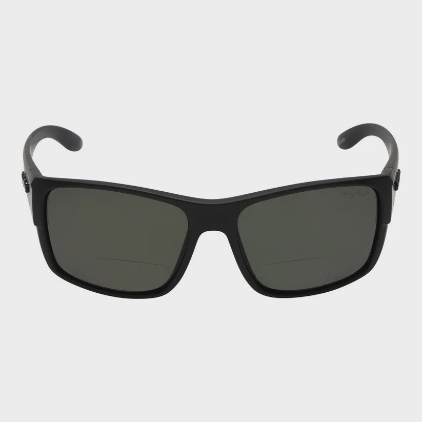 Atlas Polarised Bifocal Sunglasses PN3551 - Matt Black Frame, Colour: Smoke Lens, Size: +1.50