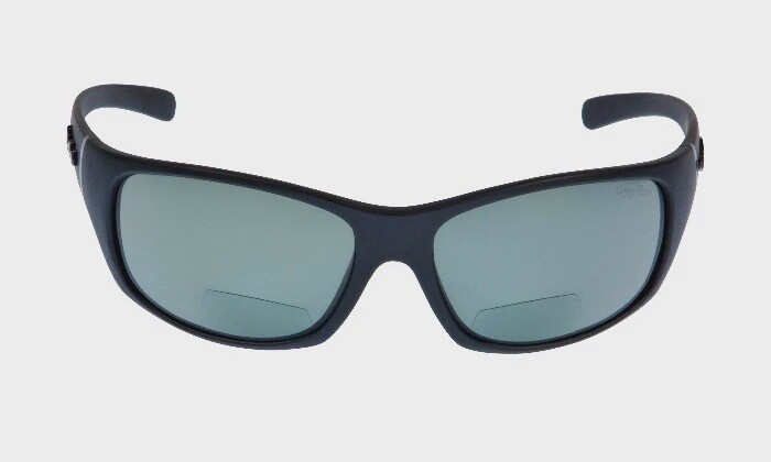 Eclipse Polarised Bifocal Sunglasses PN3411 - Matt Black Frame, Colour: Smoke Lens, Size: +1.50
