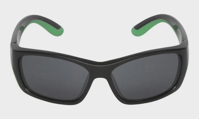 PK277 Kids Polarised Unbreakable Sunglasses - Smoke Lens, Frame: Black &amp; Green