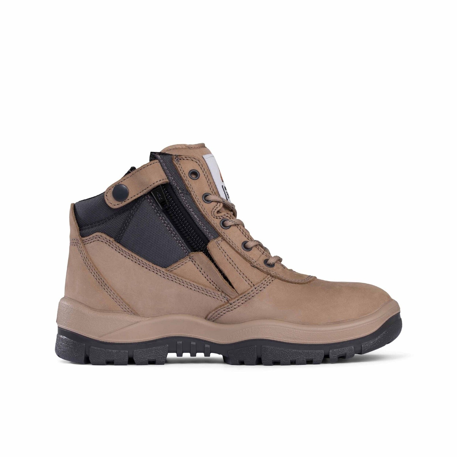 Safety Zip Side Boot - 261060 - Stone, Size: 4