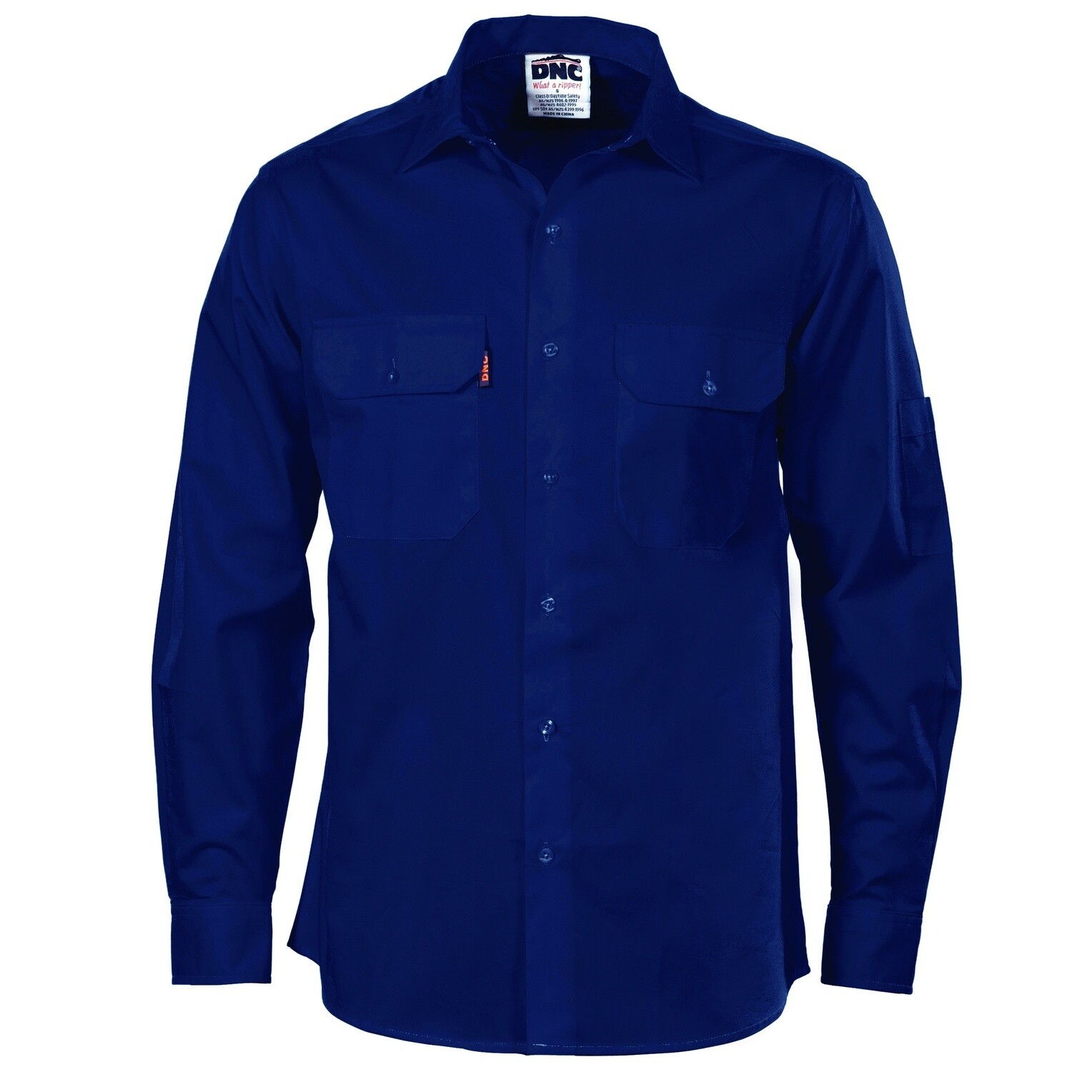 Cool Breeze Work Shirt- Long Sleeve, Colour: Navy, Size: S