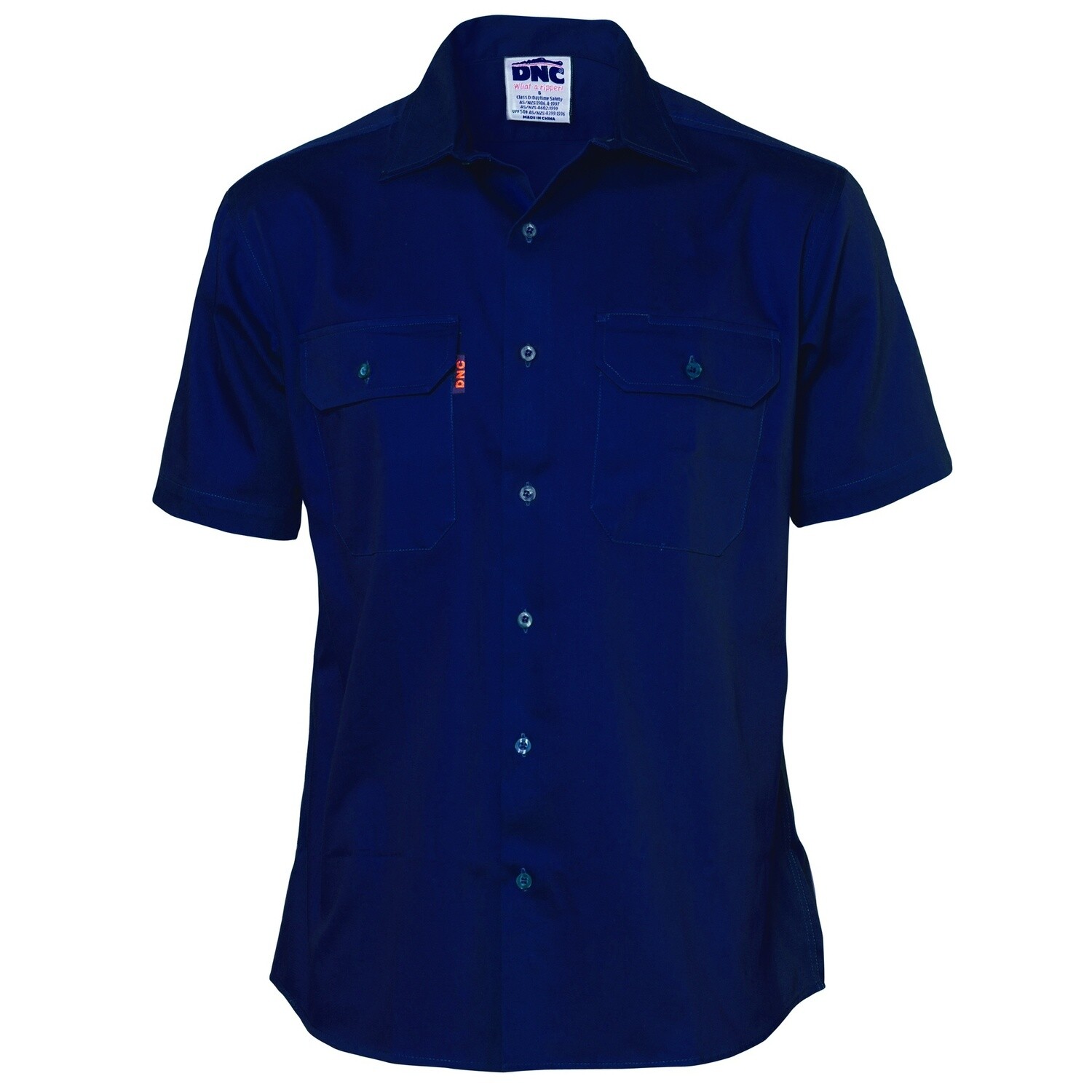 Cotton Drill Work Shirt - Short Sleeve, Size: S