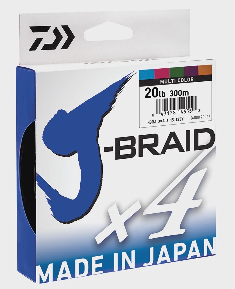 J-Braid X4 300m Multi, Size: 20lb