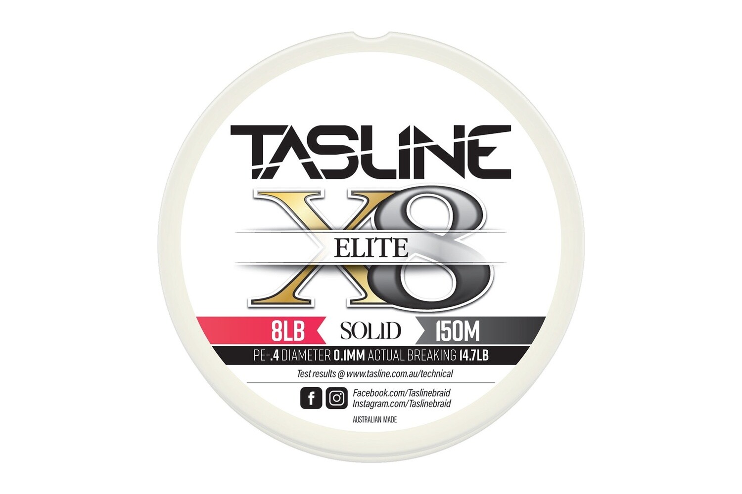 Tasline Solid Elite Braid x8 150m, Size: 8lb