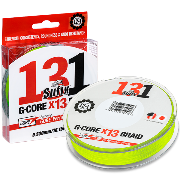 Sufix 131 G-Core Braid 150yd Neon, Size: 4lb