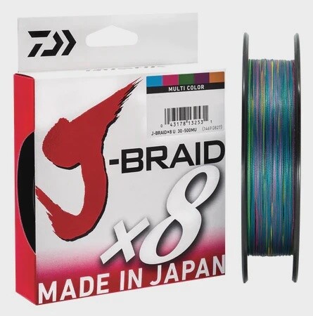 J-Braid x 8 500m Multi Colour, Size: 65lb