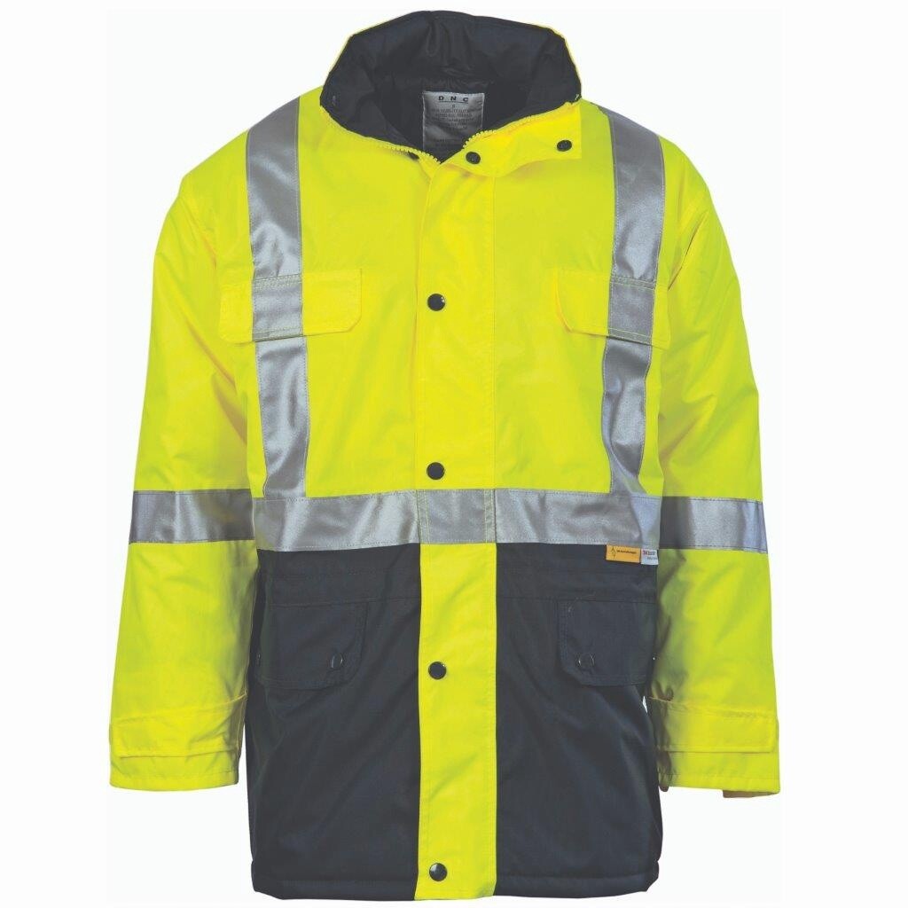 HiVis Quilt Jacket With Tape, Size: S, Colour: Yellow/Navy