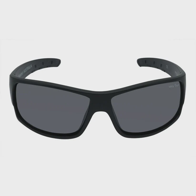 P1127 Polarised Lifestyle Wrap Sunglasses - Matt Black Frame/Smoke Lens