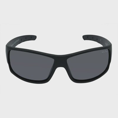 P1127 Polarised Lifestyle Wrap Sunglasses - Matt Black Frame/Smoke Lens