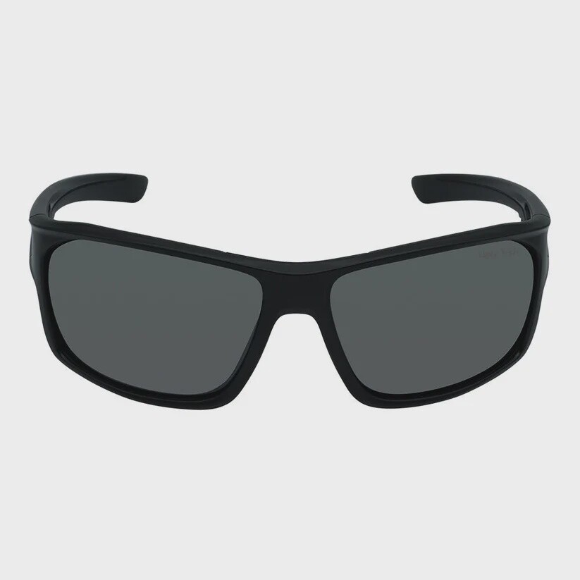 PFN130 Recycled Fishing Net Wrap Polarised Sunglasses - Matt Black Frame/Smoke Lens