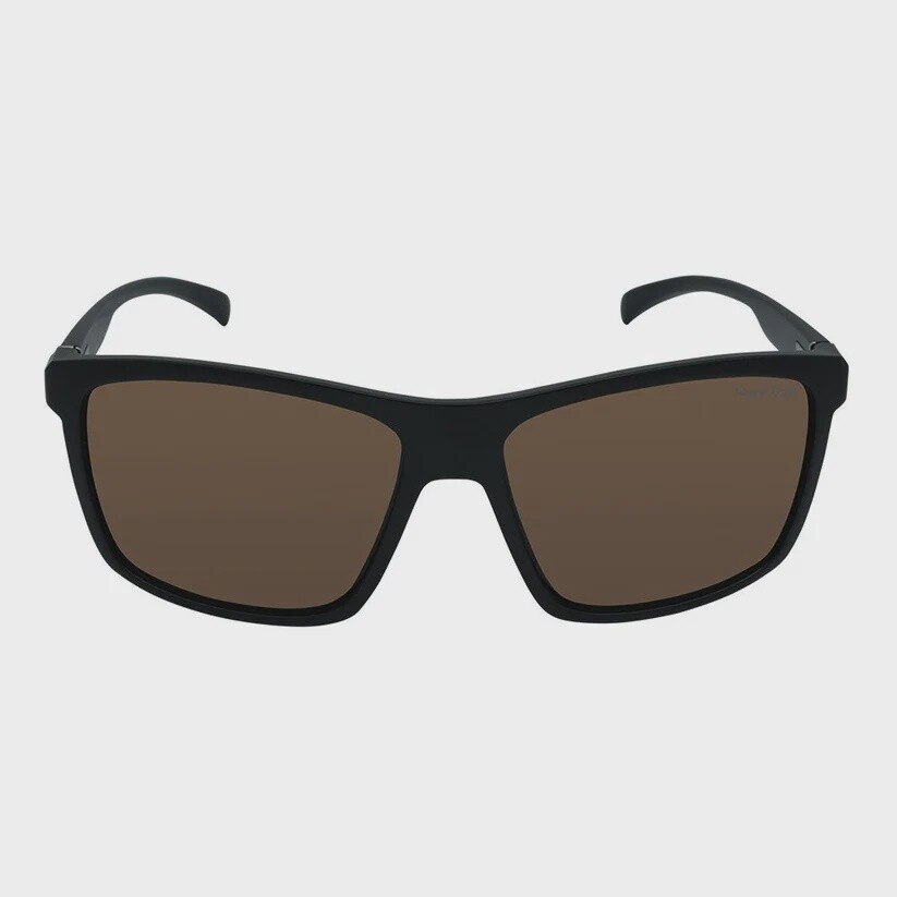 PFN640 Recycled Fishing Net Polarised Sunglasses - Matt Black Frame/Brown Lens