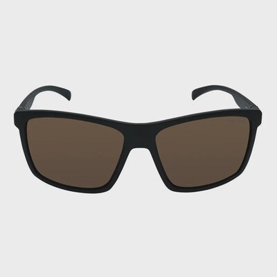 PFN640 Recycled Fishing Net Polarised Sunglasses - Matt Black Frame/Brown Lens