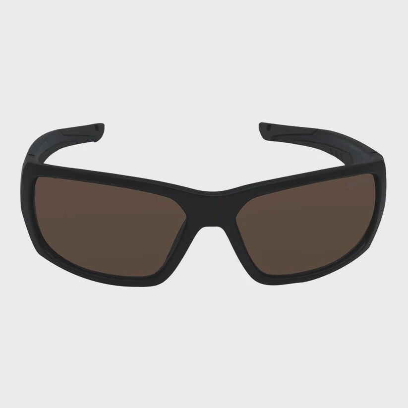 PFN680 Recycled Fishing Net Wrap Polarised Sunglasses - Matt Black Frame/Brown Lens