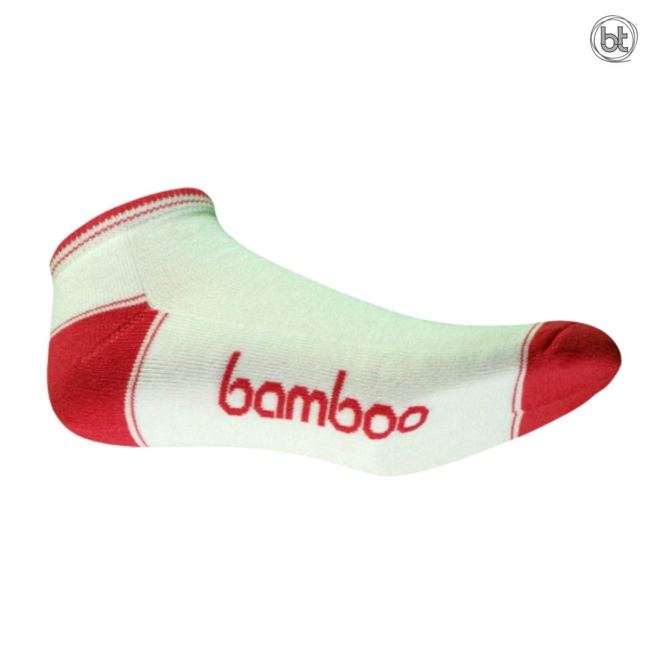 Bamboo Sport Ped Sock, Colour: White/Watermelon, Size: 4-6M - 6-8W