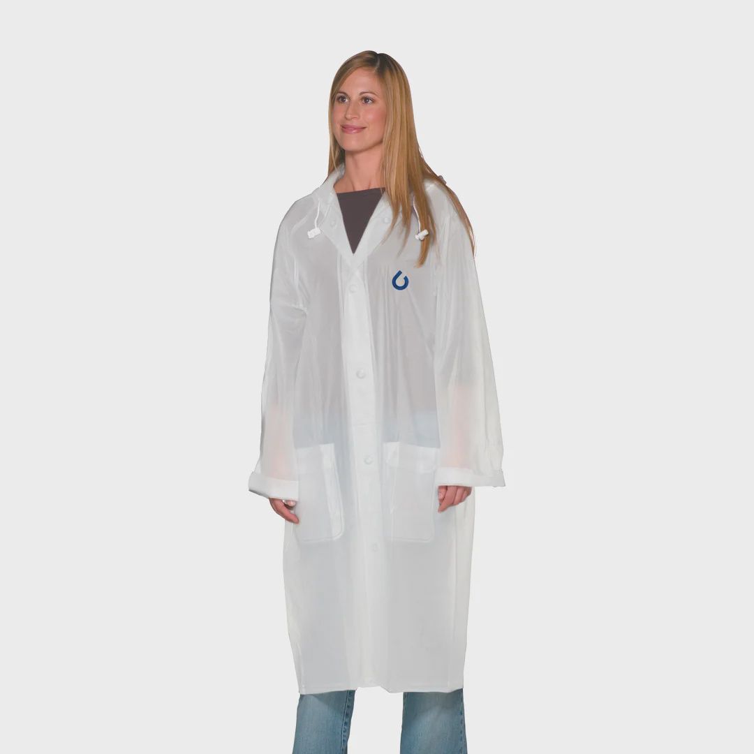 Reusable Clear Raincoat, Size: S