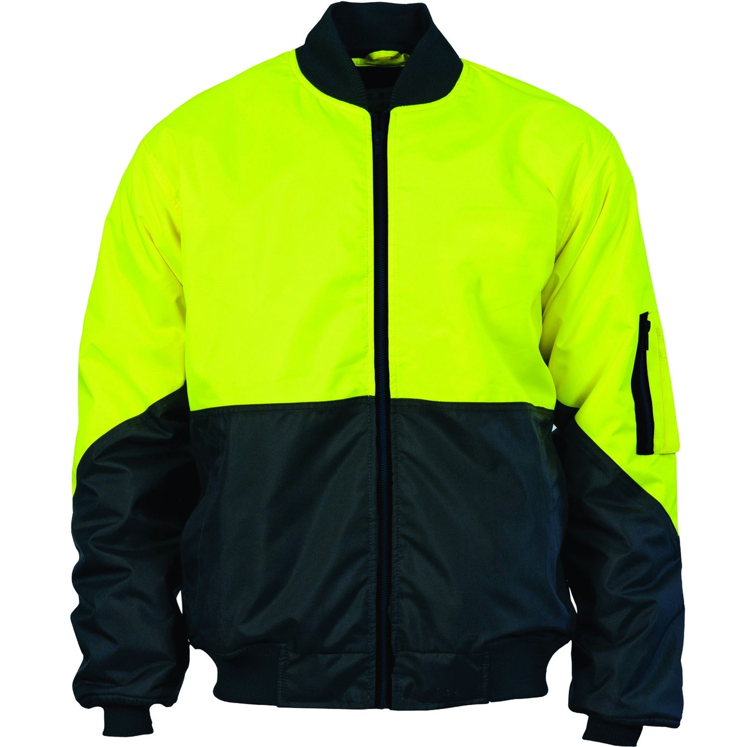 Hi Vis Two Tone Day Bomber Jacket, Colour: Yellow/Navy, Size: XS