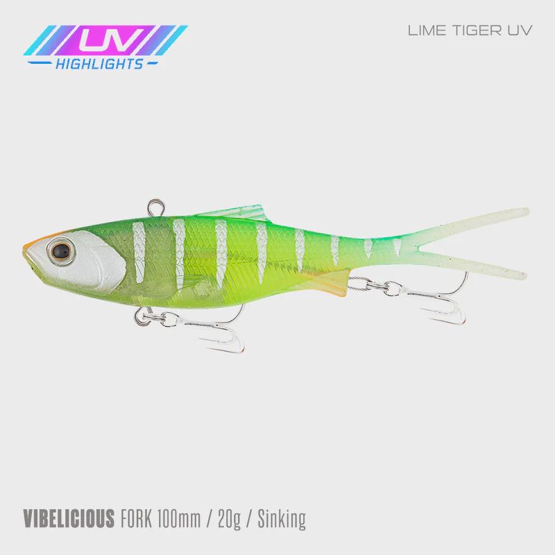 Samaki Vibelicious 100mm 20g, Colour: Lime Tiger UV