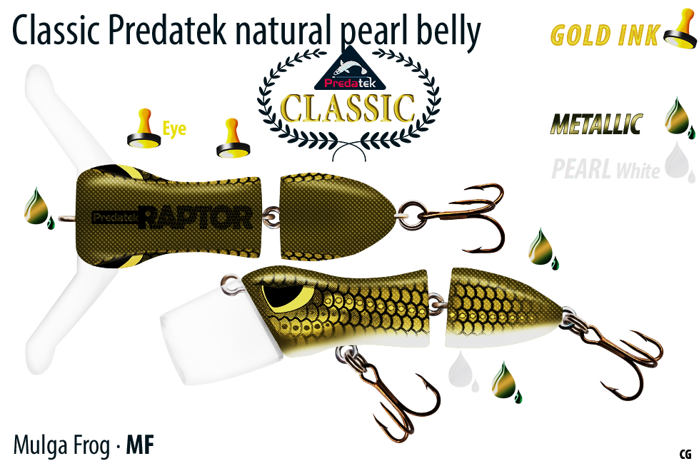 85mm Raptor Surface Lure, Colour: Mulga Frog