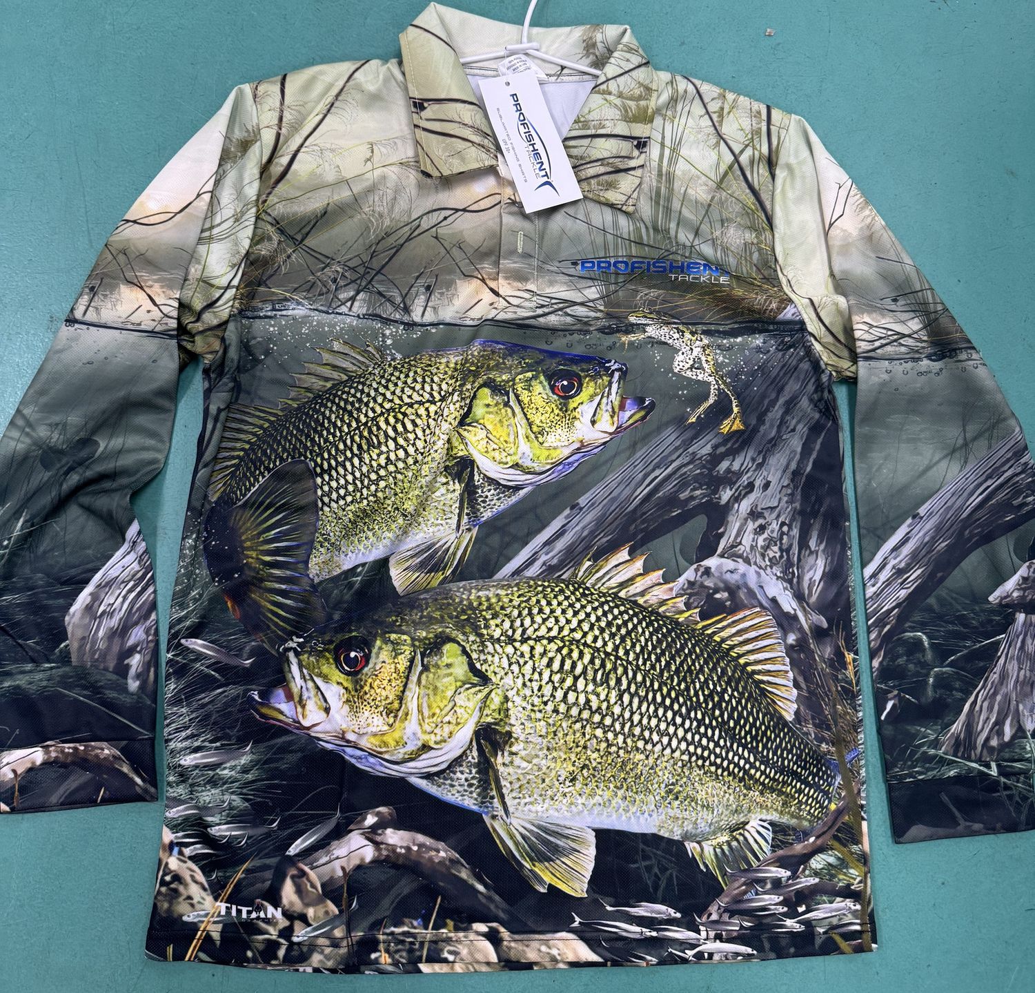 Sublimated Long Sleeve Fishing Shirt Bass - Adults, Size: S