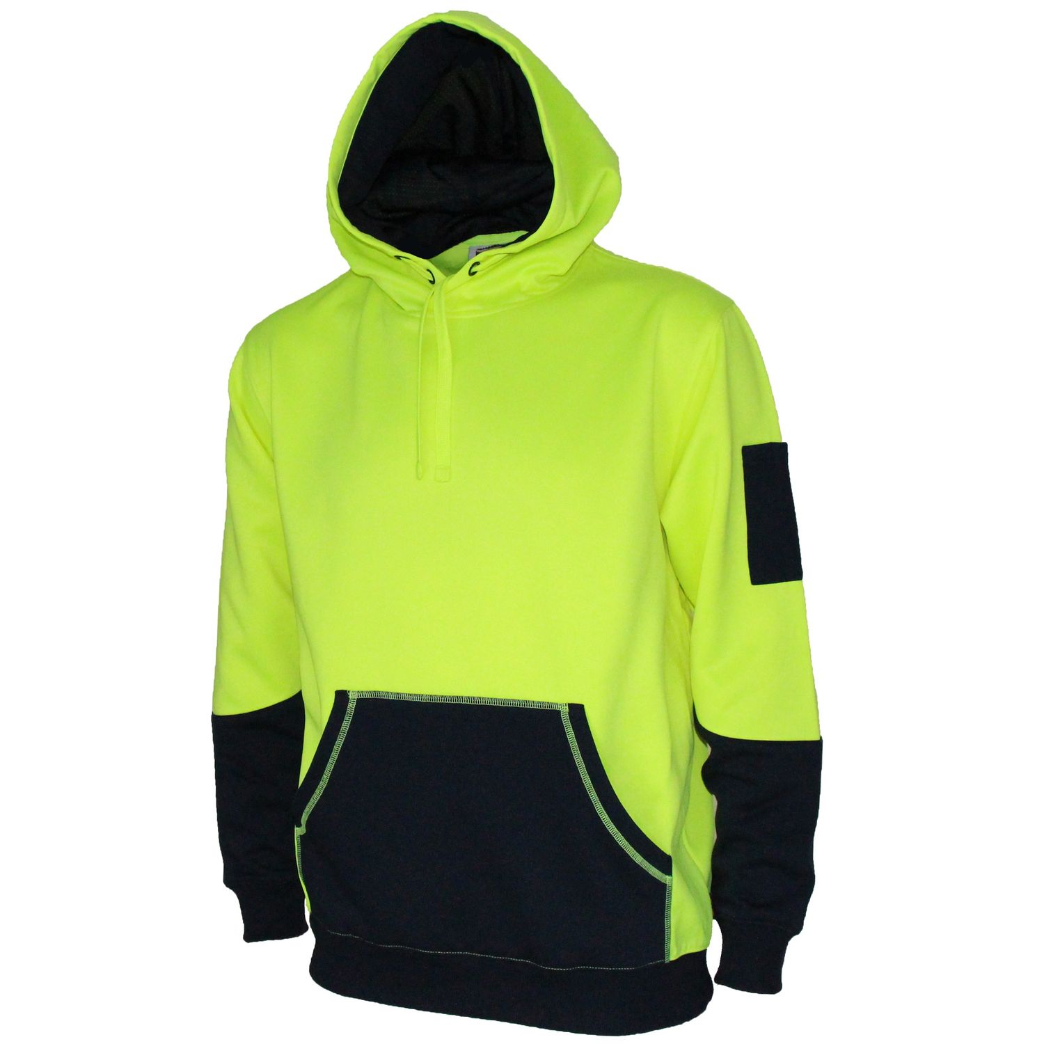 Hivis 2 Tone Super Fleecy Hoodie, Colour: Yellow/Navy, Size: XS