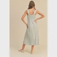 Rayon Linen Dress with Slit in Lt. Blue