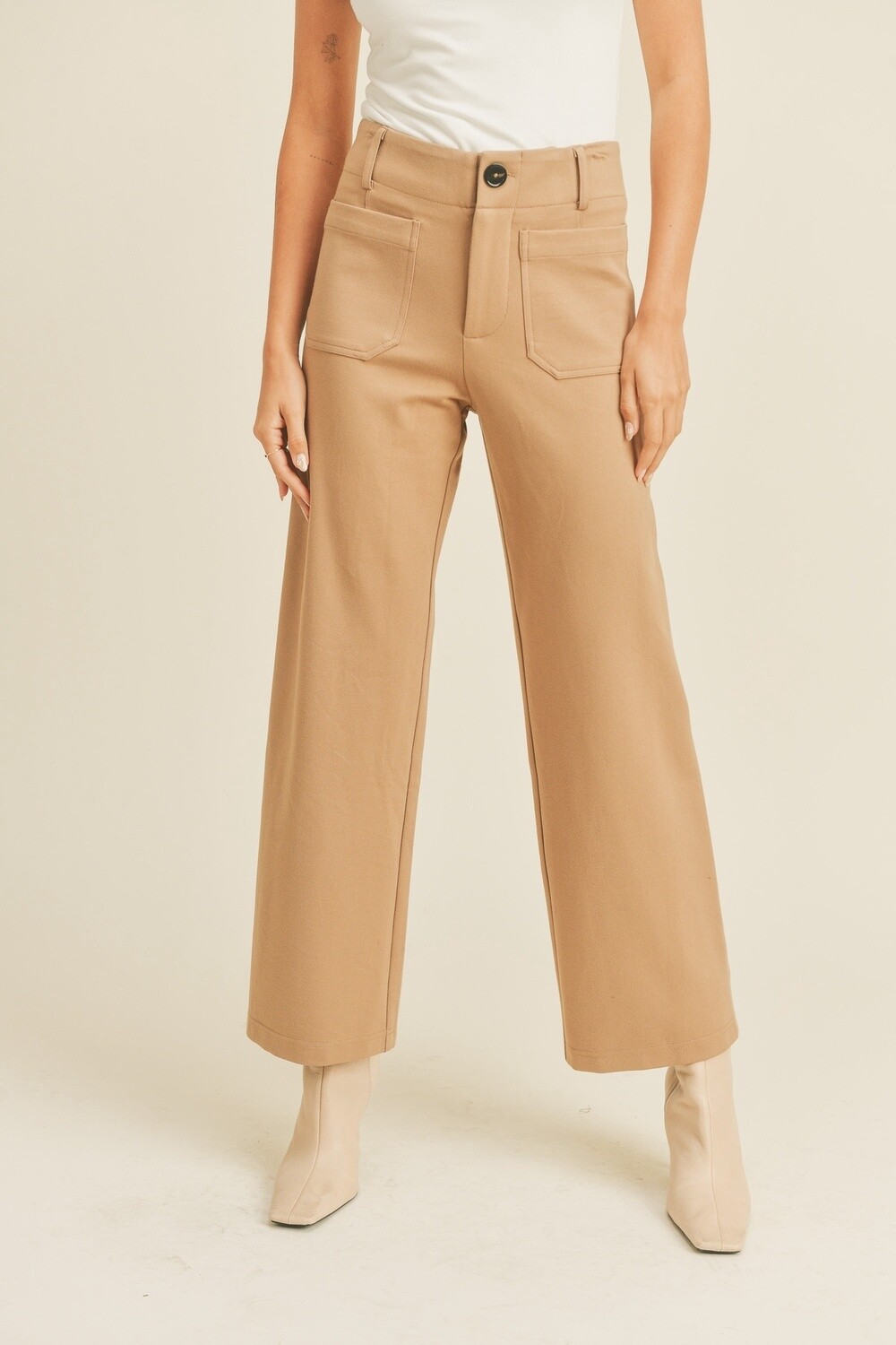 Ponte Crop Pants in Mocha, Size: Small