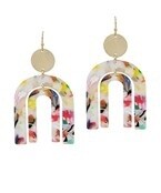 Double Arch Resin Earrings - Multi