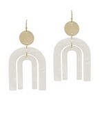 Double Arch Resin Earrings - White