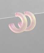 30 mm Matte Gradation Hoops - Clear/Pink