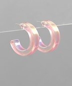 Radiant Gradation Hoops - Clear/Pink