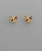 Shell Charm Earrings - Butterfly Abalone