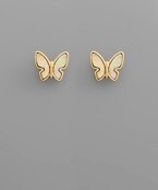 Shell Charm Earrings - Butterfly MOP